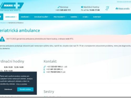 Geriatrická ambulance Městská nemocnice Městec Králové