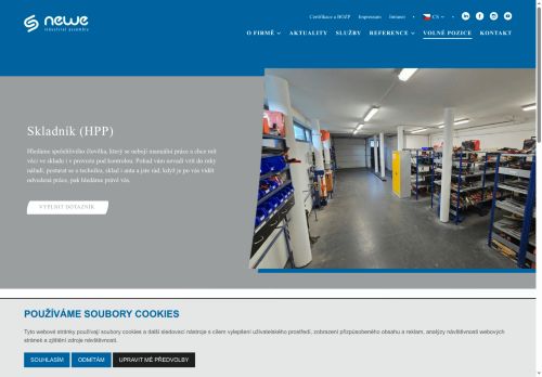 Webové stránky NEWE industrial assembly s.r.o., Střítež