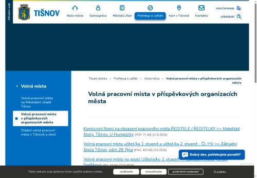 Webové stránky Město Tišnov, Tišnov