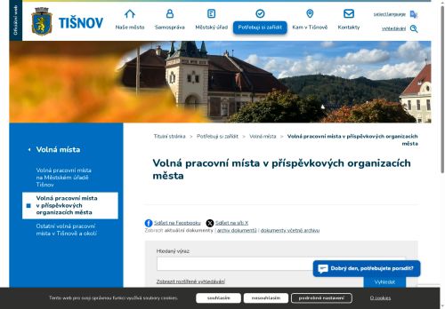 Webové stránky Město Tišnov, Tišnov
