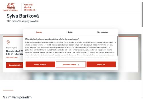 Webové stránky Generali Česká distribuce a.s., Kyjov
