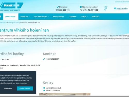 Centrum vlhkého hojení ran Městská nemocnice Městec Králové
