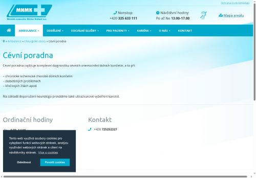 Zobrazit webové stránky Cévní poradna Městská nemocnice Městec Králové
