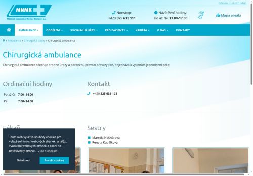 Zobrazit webové stránky Chirurgická ambulance Městská nemocnice Městec Králové