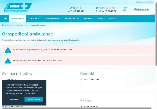 Zobrazit webové stránky Ortopedická ambulance Městská nemocnice Městec Králové