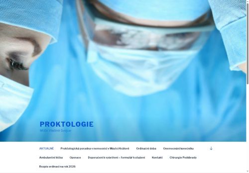 Zobrazit webové stránky Proktologická poradna Městská nemocnice Městec Králové - MUDr. Vladimír Švejcar