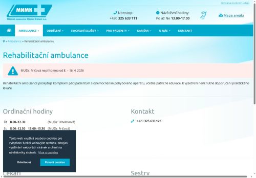Zobrazit webové stránky Rehabilitační ambulance Městská nemocnice Městec Králové