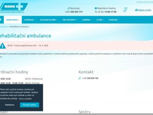Rehabilitační ambulance Městská nemocnice Městec Králové