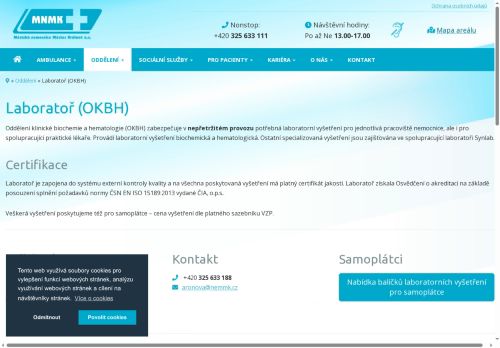 Zobrazit webové stránky Odběry krve Městská nemocnice Městec Králové