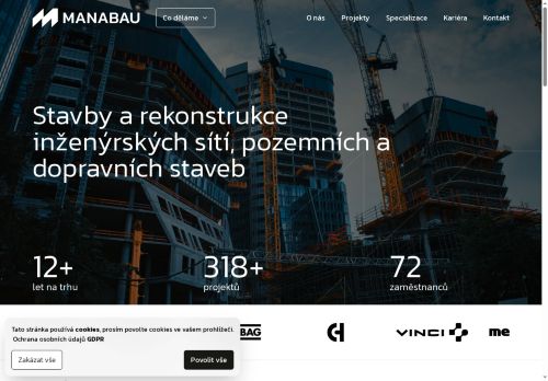 Webové stránky MANABAU s.r.o., Praha