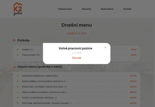 K2 GASTRO, s.r.o. nabízí práci na pozici pomocný kuchař  m/ž v obci Brno