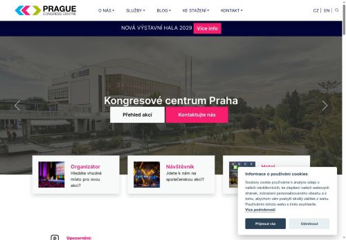 Webové stránky Kongresové centrum Praha, a.s., Praha