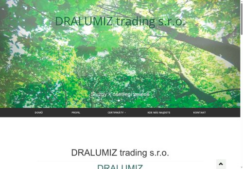 Webové stránky DRALUMIZ TRADING s.r.o., Dyje