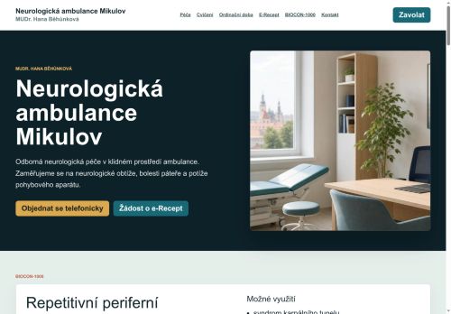 Zobrazit webové stránky Neurologická ambulance - MUDr. Hana Běhůnková