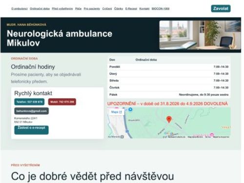 Neurologická ambulance - MUDr. Hana Běhůnková
