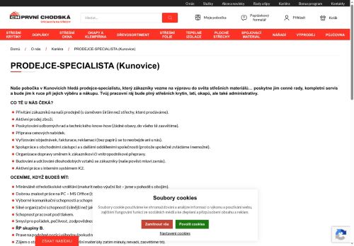 Webové stránky PRVNÍ CHODSKÁ s.r.o., Kunovice