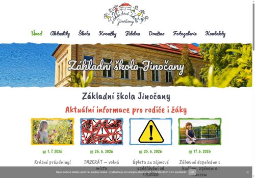 Webové stránky Základní škola Jinočany, příspěvková organizace, Jinočany