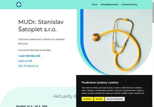 Zobrazit webové stránky Praktický lékař pro dospělé - MUDr. Stanislav Šatoplet