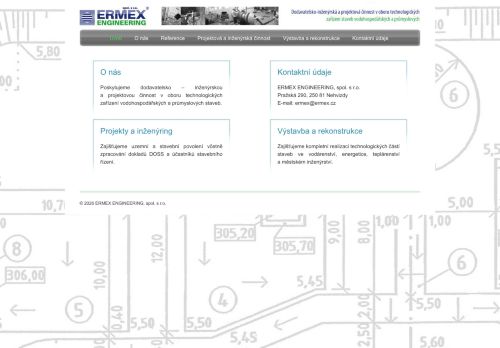 Webové stránky ERMEX ENGINEERING, spol. s r.o., Nehvizdy