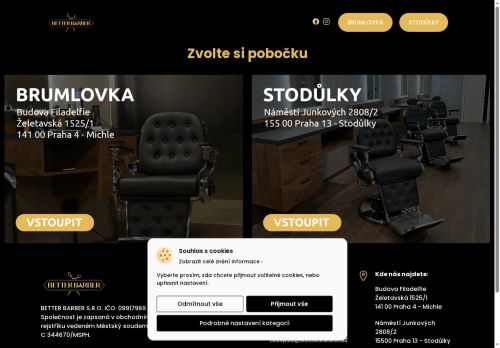 Webové stránky Better Barber Stodůlky s.r.o., Praha