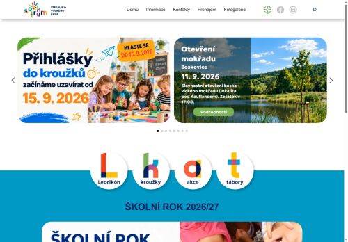 Webové stránky Spektrum - středisko volného času, příspěvková organizace, Letovice