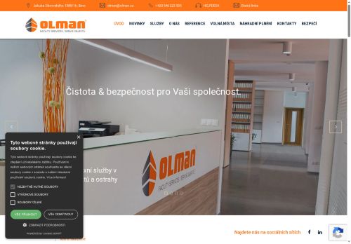 Webové stránky OLMAN SERVICE s. r. o., Brno