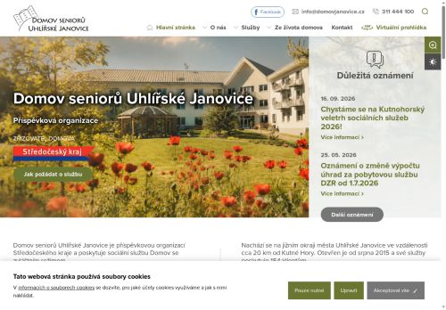 Webové stránky Domov seniorů Uhlířské Janovice, příspěvková organizac, Uhlířské Janovice