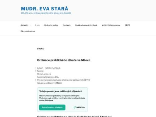 Praktický lékař pro dospělé SULMO, s.r.o. - MUDr. Eva Stará, MUDr. Lenka Fajtlová