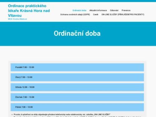 Praktický lékař pro dospělé - MUDr. Kristina Marková