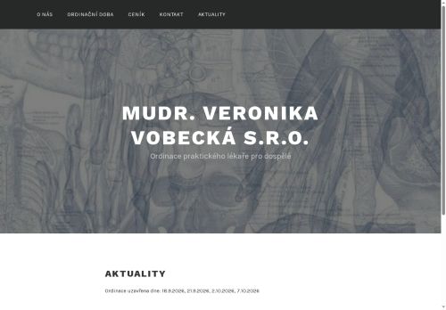 Zobrazit webové stránky Praktický lékař pro dospělé - MUDr. Veronika Vobecká