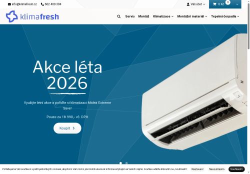 Webové stránky Klimafresh BET s.r.o., Ivančice