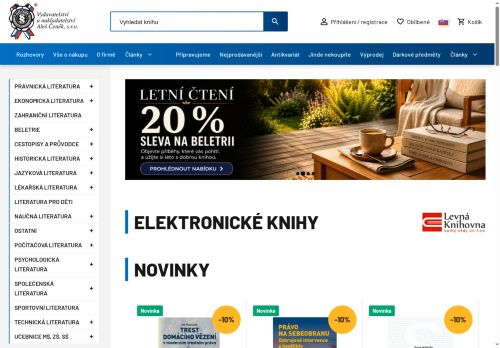 Webové stránky Vydavatelství a nakladatelství Aleš Čeněk, s.r.o., Praha
