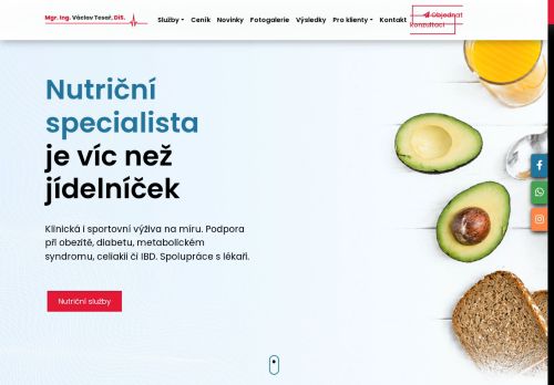 Zobrazit webové stránky Nutriční terapeutická péče - Mgr. Ing. Václav Tesař, DiS.