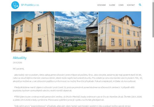 Zobrazit webové stránky Praktický lékař pro dospělé SP-praktik s.r.o. - MUDr. Pavel Plecháč, MUDr. Michal Mareček