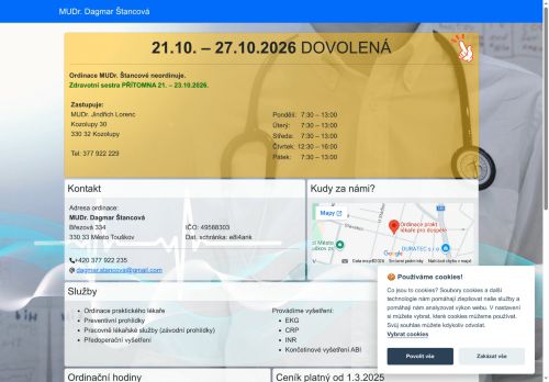 Zobrazit webové stránky Praktický lékař pro dospělé - MUDr. Dagmar Štancová