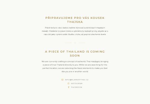 ELEMENT THAI s.r.o. nabízí práci na pozici MASÉR/KA v obci Poděbrady