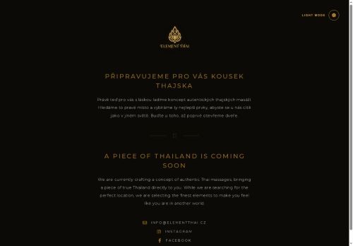 Webové stránky ELEMENT THAI s.r.o., Poděbrady