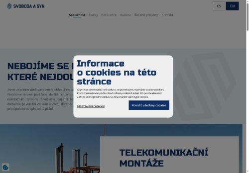 Webové stránky Svoboda a syn, s.r.o., Brno