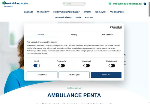Webové stránky Penta Hospitals Rehabilitace Plzeň s.r.o., Plzeň