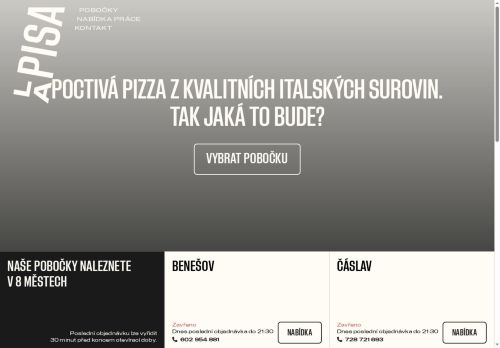 Webové stránky Planning Food s.r.o., Sadská