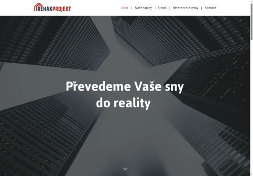 Webové stránky Řehák projekt s.r.o., Nymburk