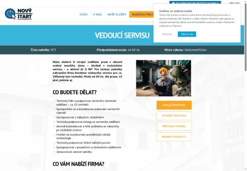 Webové stránky NOVÝ START, personální agentura s.r.o., Velké Meziříčí