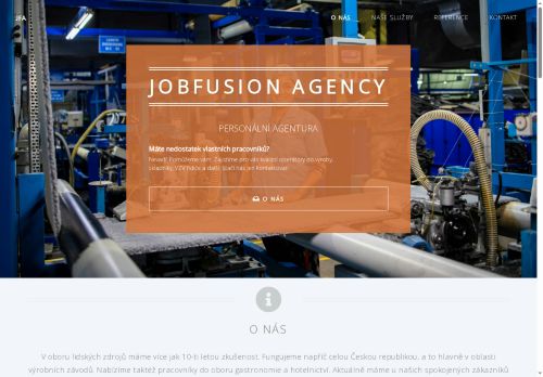 Webové stránky JobFusion Agency s.r.o., Mladá Boleslav