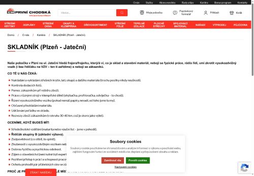 Webové stránky PRVNÍ CHODSKÁ s.r.o., Plzeň