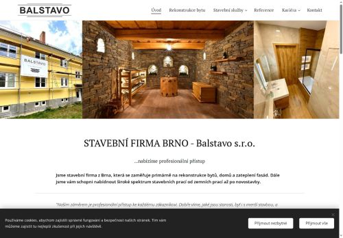 Webové stránky Balstavo, s.r.o., Brno