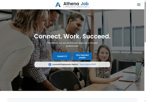 Webové stránky Athena job s.r.o., Příbram