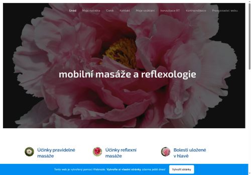Zobrazit webové stránky mobilní masáže