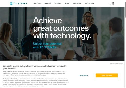 Webové stránky TD SYNNEX Czech s.r.o., Bor