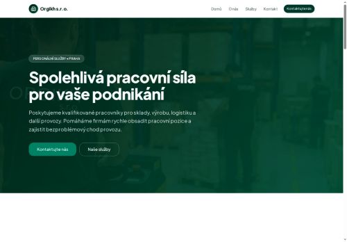Webové stránky Orgikh s.r.o., Dobrovíz