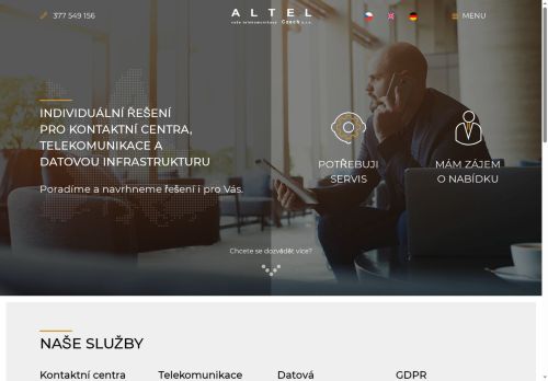 Webové stránky ALTEL Czech s.r.o., Plzeň